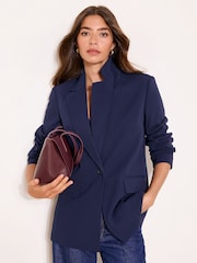 Lipsy Navy Blue Relaxed Blazer - Image 4 of 5