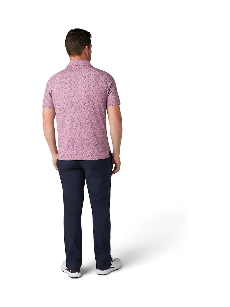 Callaway Apparel Pink Emea Short Sleeve Novelty Confetti Print Polo Shirt - Image 2 of 8 Callaway Apparel Pink Emea Short Sleeve Novelty Confetti Print Polo Shirt - Image 2 of 8