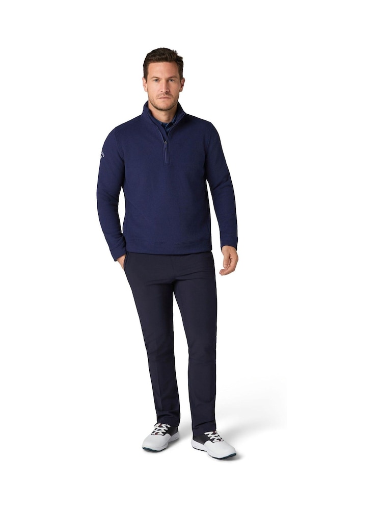 Callaway Apparel Blue Emea Long Sleeve Waffle 1/4 Zip Base Layer - Image 1 of 4 Callaway Apparel Blue Emea Long Sleeve Waffle 1/4 Zip Base Layer - Image 1 of 4