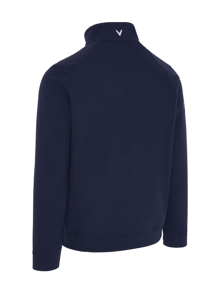 Callaway Apparel Blue Emea Long Sleeve Waffle 1/4 Zip Base Layer - Image 4 of 4 Callaway Apparel Blue Emea Long Sleeve Waffle 1/4 Zip Base Layer - Image 4 of 4