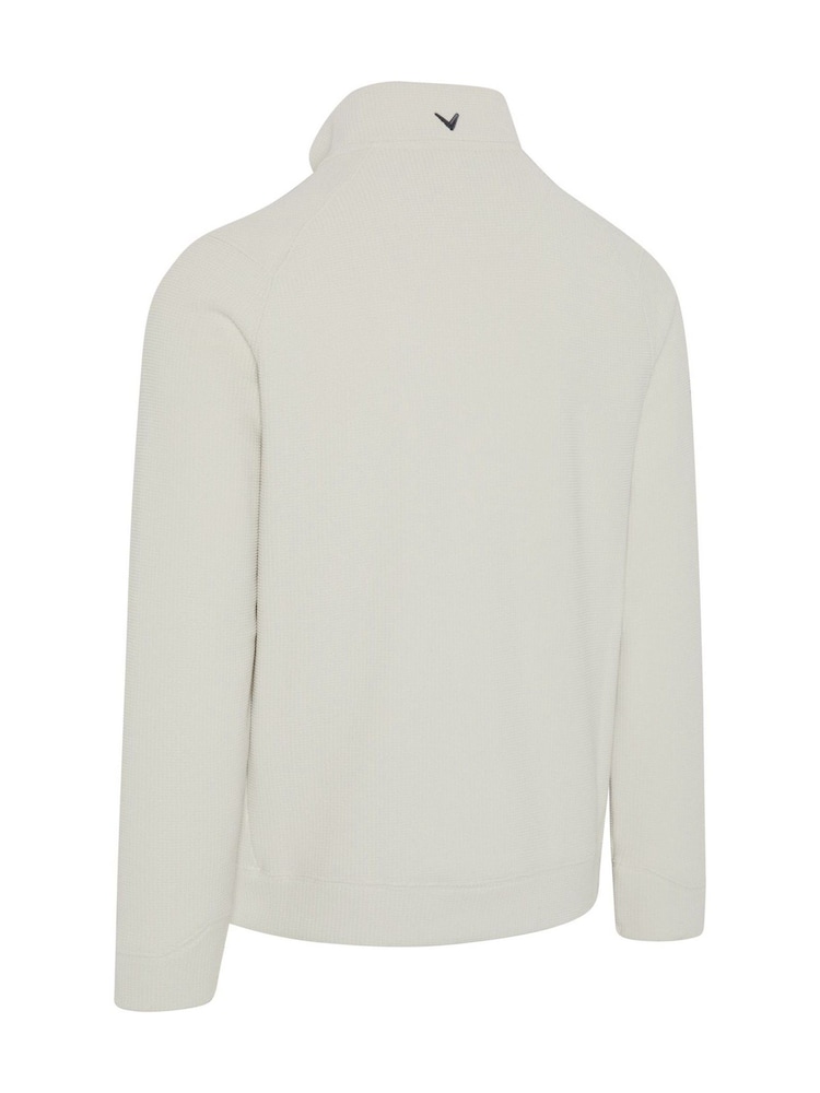 Callaway Apparel Emea Long Sleeve Waffle 1/4 Zip White Base Layer - Image 4 of 4 Callaway Apparel Emea Long Sleeve Waffle 1/4 Zip White Base Layer - Image 4 of 4