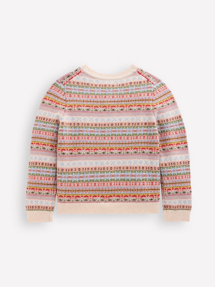 Boden White Edie Fair Isle Cardigan - Image 2 of 3