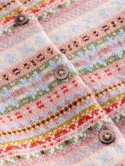 Boden White Edie Fair Isle Cardigan - Image 3 of 3