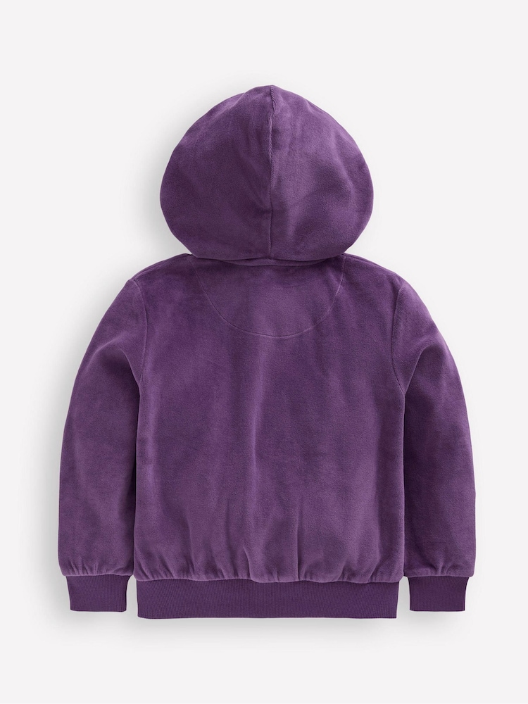 Boden Purple Velour Hoodie - Image 2 of 3 Boden Purple Velour Hoodie - Image 2 of 3