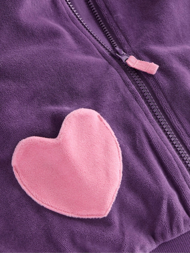 Boden Purple Velour Hoodie - Image 3 of 3 Boden Purple Velour Hoodie - Image 3 of 3