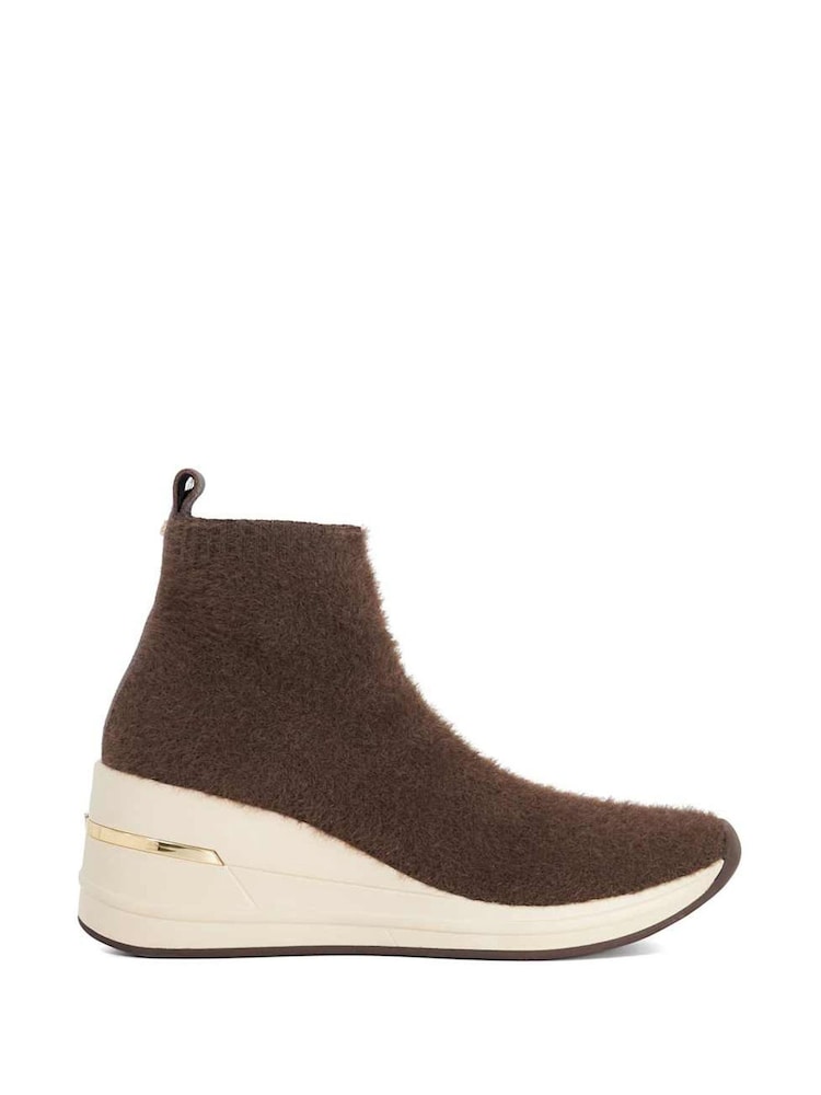 Dune London Brown Envisioned Wedged Trainers - Image 2 of 6 Dune London Brown Envisioned Wedged Trainers - Image 2 of 6