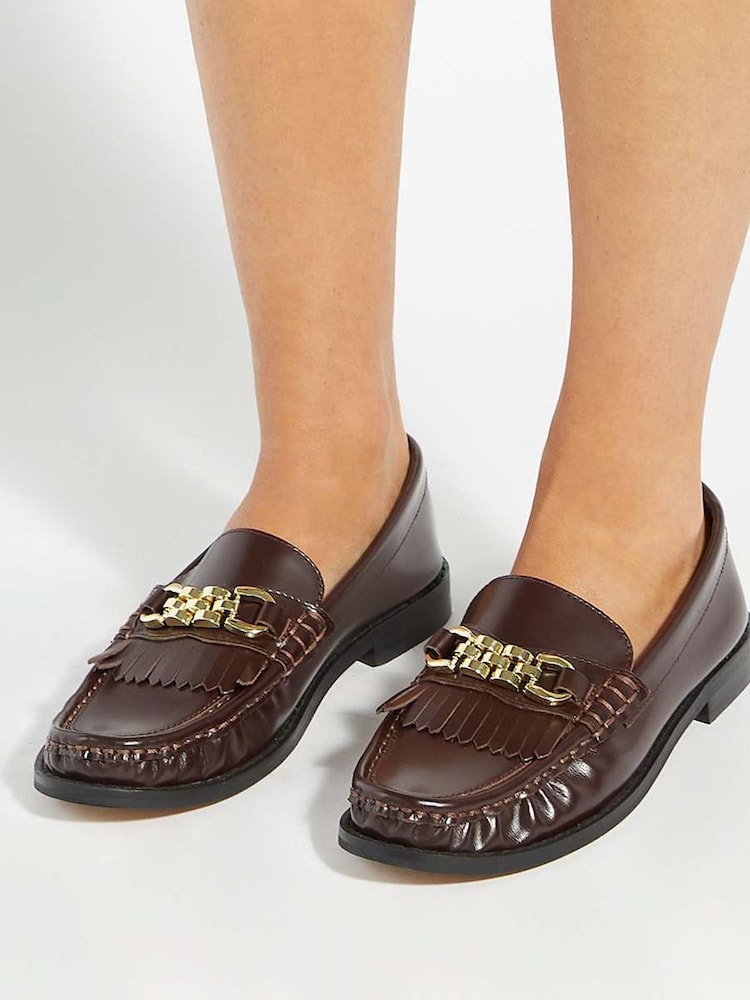 Dune London Red Granules Chain Loafers - Image 1 of 6 Dune London Red Granules Chain Loafers - Image 1 of 6