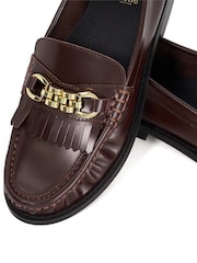 Dune London Red Granules Chain Loafers - Image 6 of 6