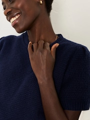 FatFace Sadie Navy Knitted TShirt - Image 5 of 5