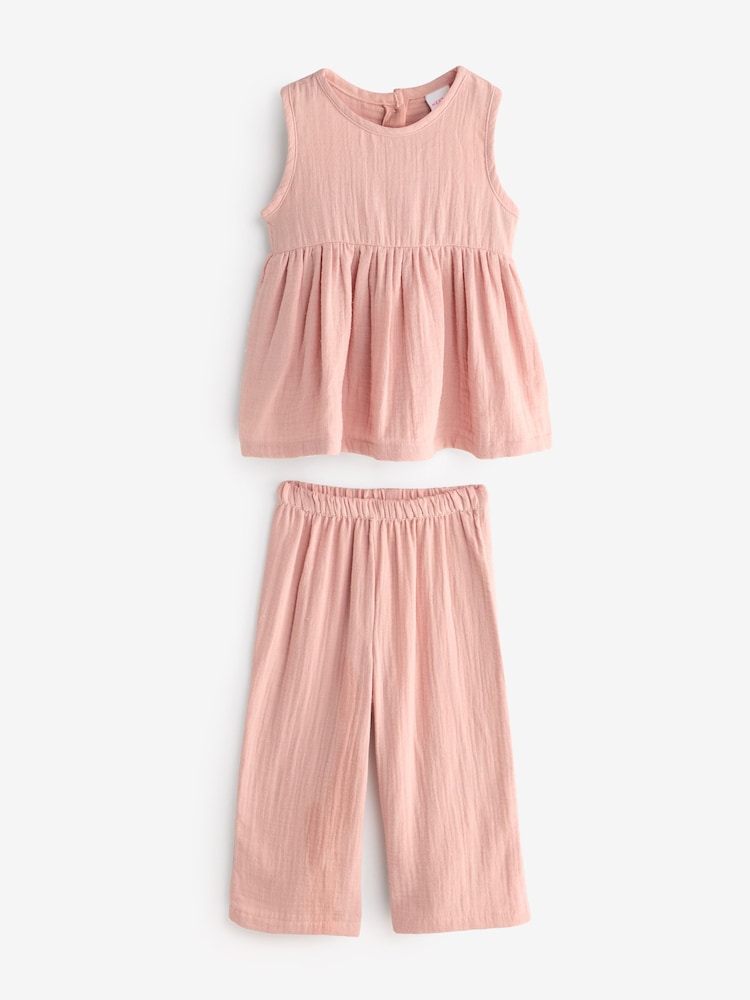 Pink Sleeveless Tiered Co-ord Set - Image 1 of 1