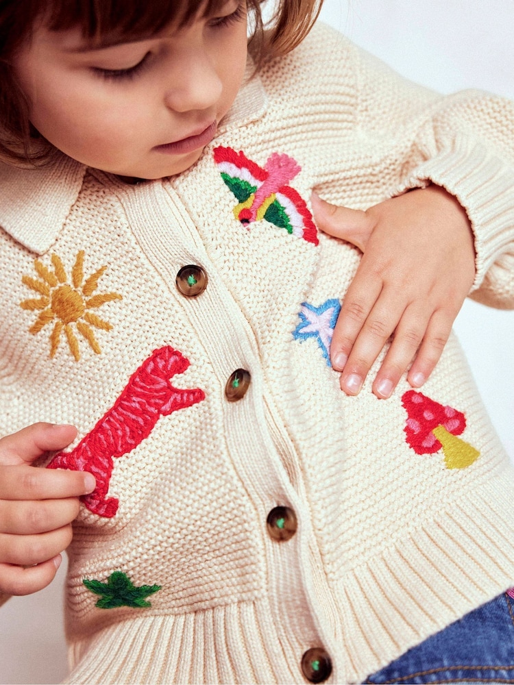 Boden Cream Collared Cardigan - Image 2 of 6