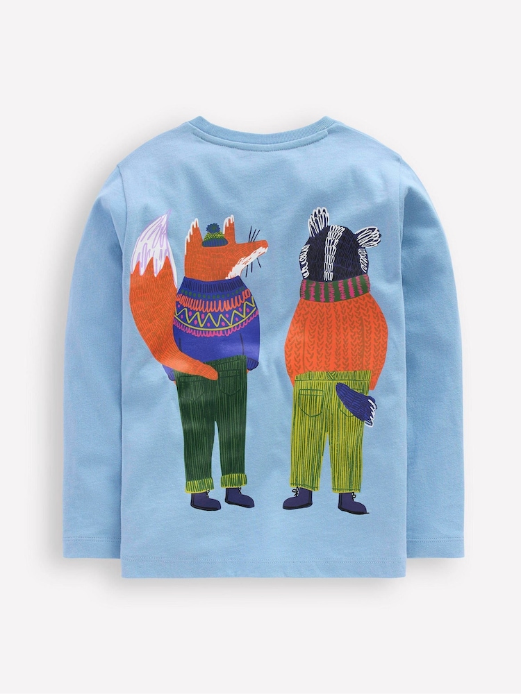 Boden Blue Long Sleeve Novelty T-Shirt - Image 2 of 3