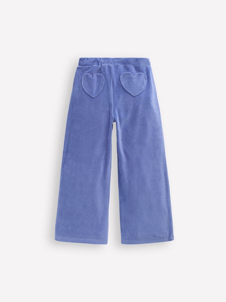 Boden Blue Heart Pocket Velour Joggers - Image 2 of 3
