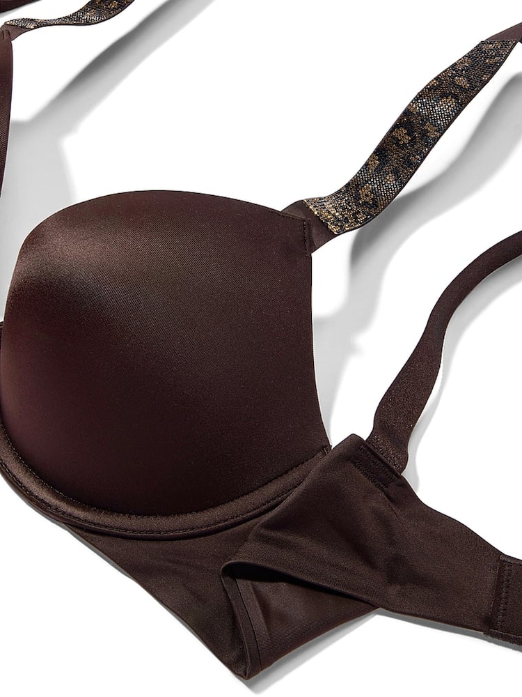 Victoria's Secret Cacao Leopard Brown Push Up Shine Strap Bra - Image 3 of 3