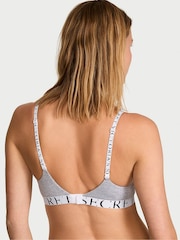 Victoria's Secret Medium Heather Grey Lightly Lined Demi Cotton Exploded Logo Bra - Image 2 of 2