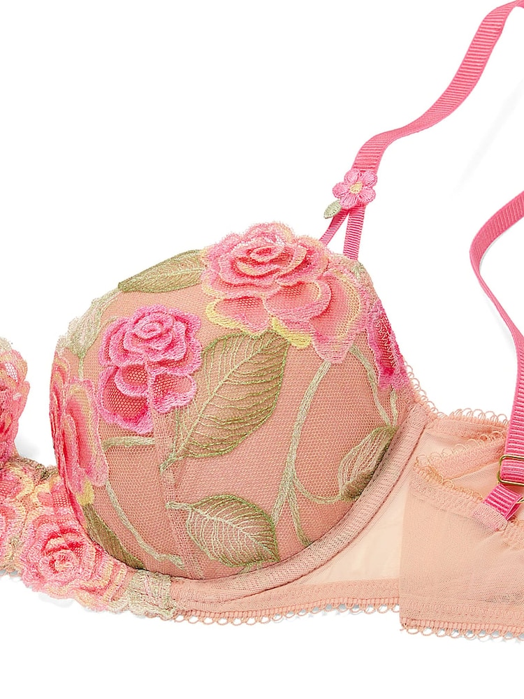 Victoria's Secret Sweet Melody Pink Lightly Lined Demi Embroidered Bra - Image 3 of 3
