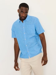 FatFace Bugle Bright Blue Short Sleeve Shirt - Image 1 of 7