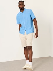 FatFace Bugle Bright Blue Short Sleeve Shirt - Image 4 of 7