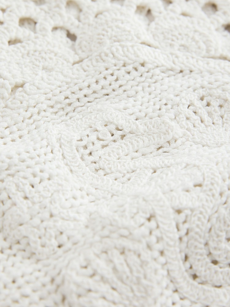 White Seahorse 100% Cotton Crochet Knitted Tank Top - Image 2 of 3