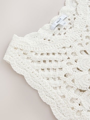 White Seahorse 100% Cotton Crochet Knitted Tank Top - Image 7 of 7