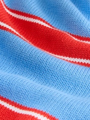Blue/Red Stripe Cotton Crew Neck Cardigan - Image 2 of 3