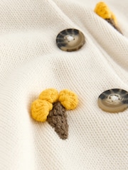Ecru Ice Creams Cotton Crew Neck Cardigan - Image 2 of 3