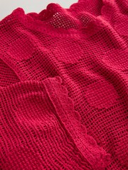 Rot gepunktet - Häkel-T-Shirt mit Rundhalsausschnitt - Bild 3 von 3