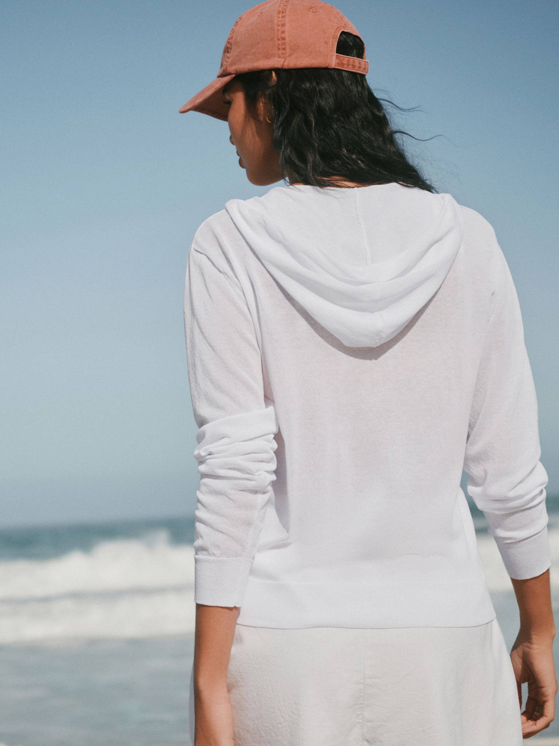 Buy White Lightweight Sheer Knit Zip Up Hooded Cardigan from Next USA