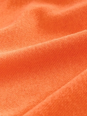 Orange Lightweight Sheer Knit Zip Up Hooded Cardigan - Image 7 of 7