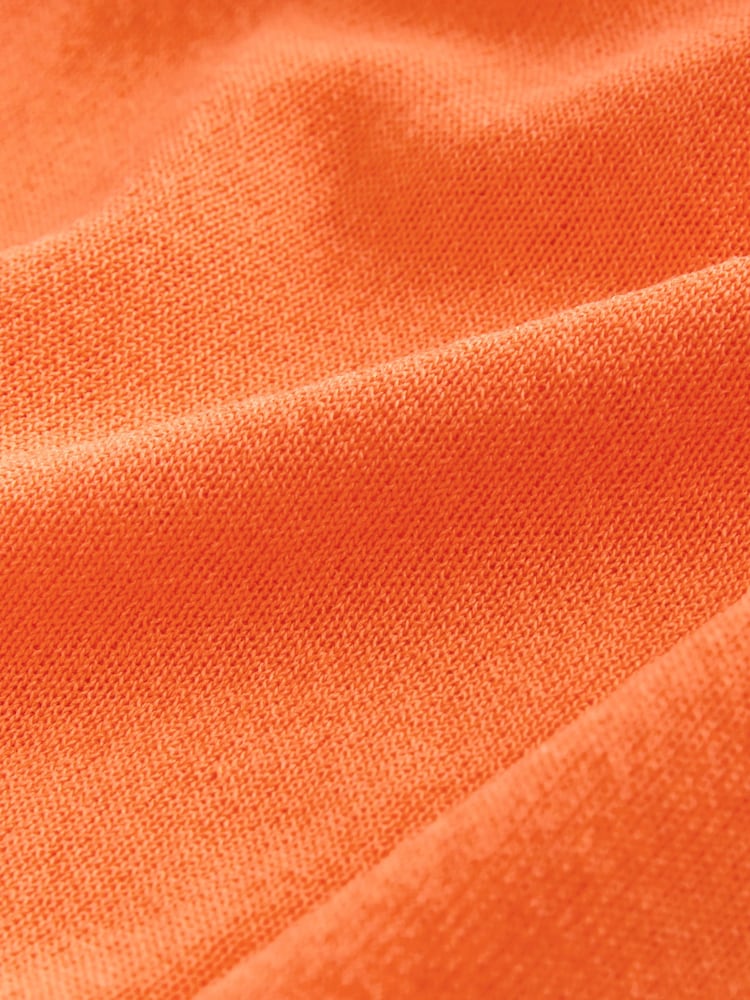 Orange Lightweight Sheer Knit Zip Up Hooded Cardigan - Image 7 of 7