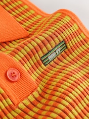 Orange Gingham Sleeveless Knitted Polo Top - Image 8 of 8