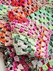 Multi Pink/Green Hand Knit Long Sleeve Crochet Cardigan - Image 6 of 7