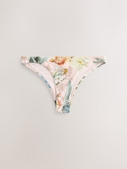 Pink Floral Brazilian Roll Top Bikini Bottoms - Image 4 of 6