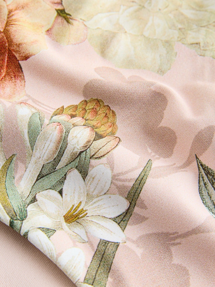 Pink Floral Brazilian Roll Top Bikini Bottoms - Image 6 of 6 Pink Floral Brazilian Roll Top Bikini Bottoms - Image 6 of 6