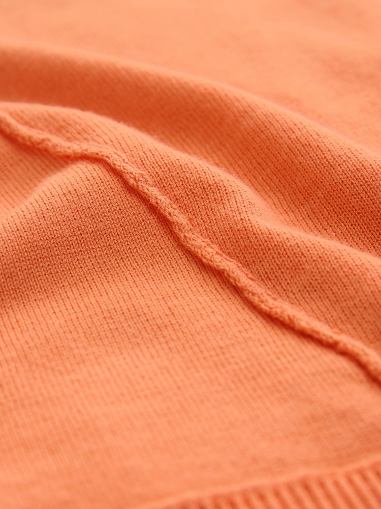 Orange Cotton Rich Soft Touch Knitted Polo Top - Image 9 of 9 Orange Cotton Rich Soft Touch Knitted Polo Top - Image 9 of 9
