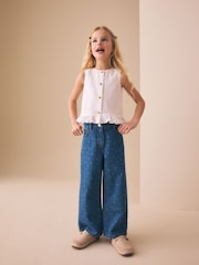 Mid Blue Spot - ওয়াইড লেগ জিন্স (3-16বছর) - 9এর মধ্যে 2 ছবি