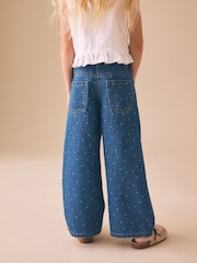 Mid Blue Spot - ওয়াইড লেগ জিন্স (3-16বছর) - 9এর মধ্যে 3 ছবি