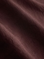 Chocolate Brown Asymmetric Lace Trim Midi Slip Dress - Image 8 of 8