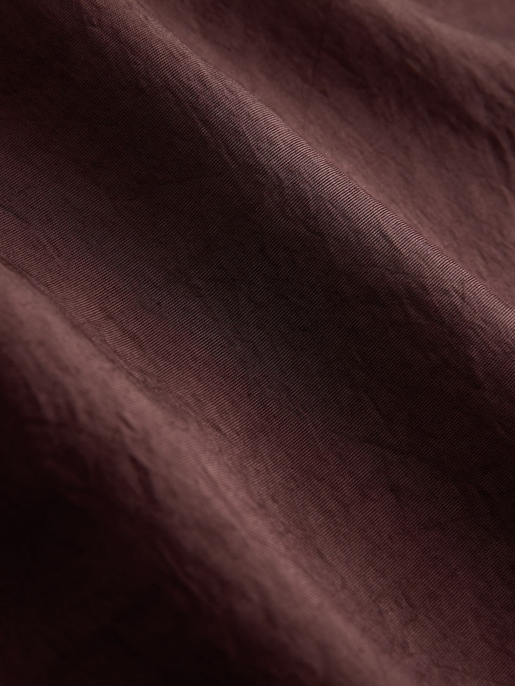 Chocolate Brown Asymmetric Lace Trim Midi Slip Dress - Image 8 of 8