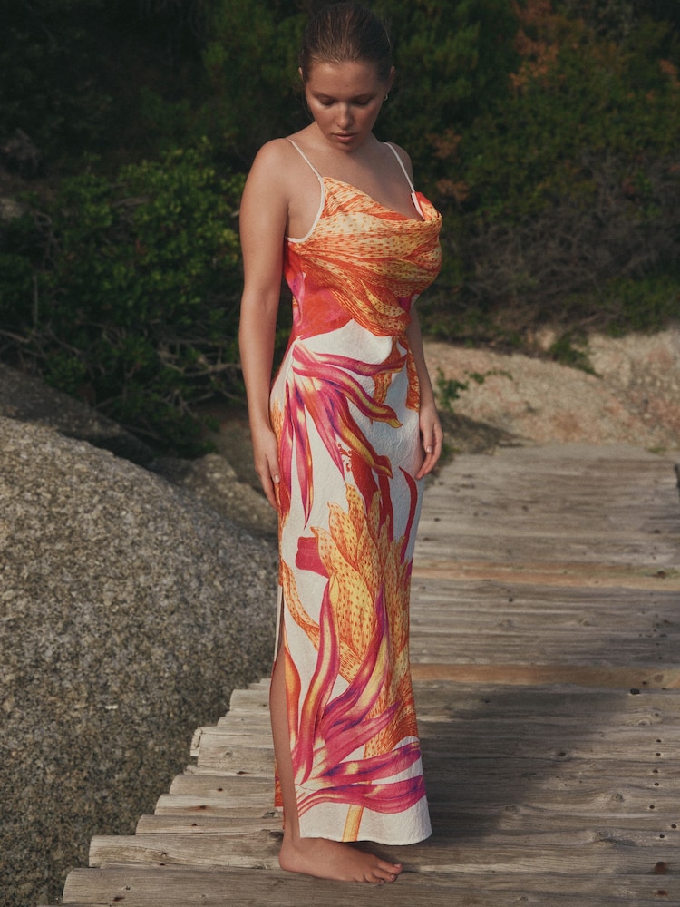 Kew Collection Tropical Cowl Neck Strappy Maxi Dress - Image 1 of 8