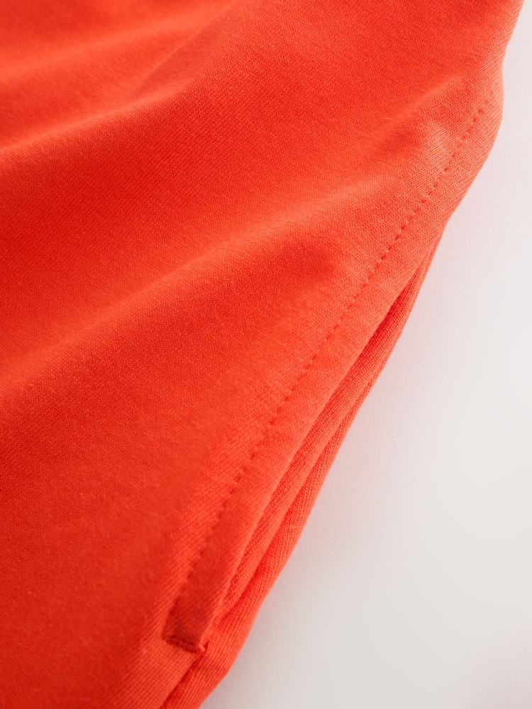 أحمر مطرز - فستان صيفي متوسط الطول من الجيرسيه - صورة 8 من 8