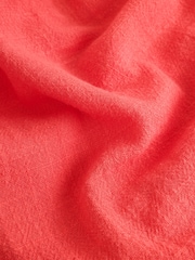 Red/Pink Embroidered Puff Sleeve Tie Top - Image 8 of 8