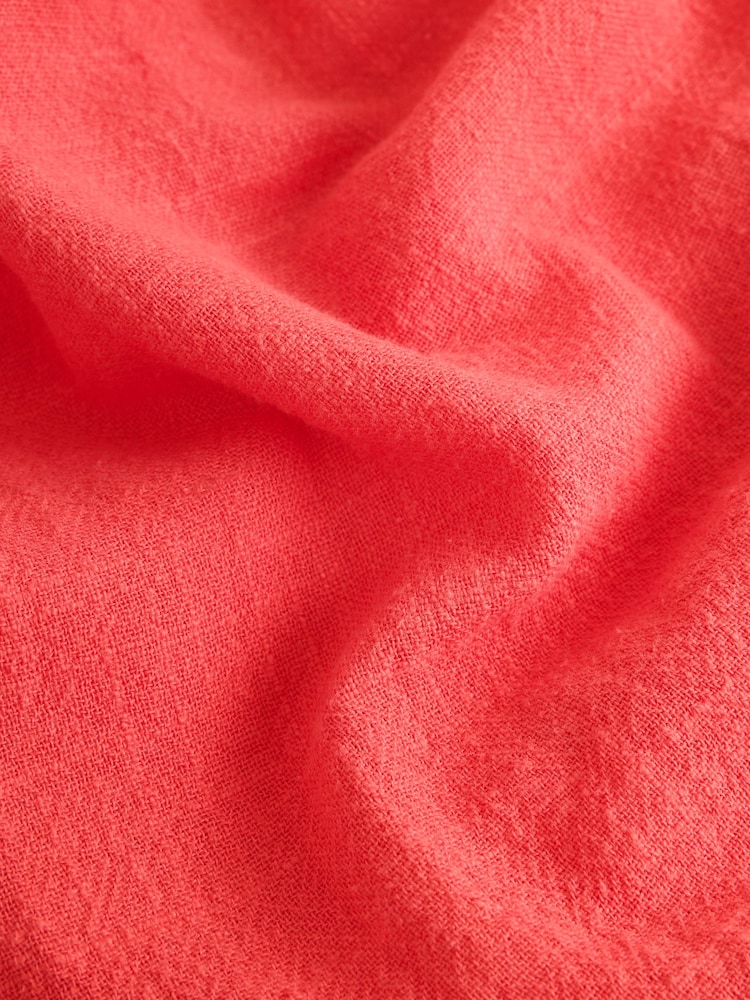 Red/Pink Embroidered Puff Sleeve Tie Top - Image 8 of 8 Red/Pink Embroidered Puff Sleeve Tie Top - Image 8 of 8
