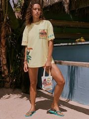 Yellow Graphic Print Beach T-Shirt - Image 4 of 4