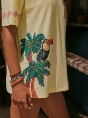 Yellow Graphic Print Beach T-Shirt - Image 6 of 10