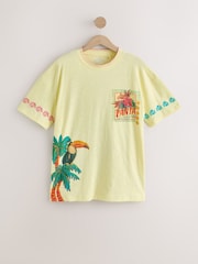 Yellow Graphic Print Beach T-Shirt - Image 7 of 10