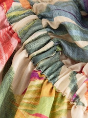 Red Tropical Maxi Puff Sleeve Dress - Image 6 of 7