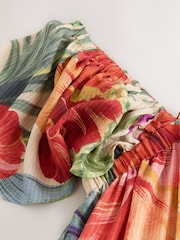 Red Tropical Maxi Puff Sleeve Dress - Image 7 of 7