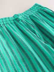 Teal Blue Stripe Wide Leg Pull On Trousers - Image 2 of 3