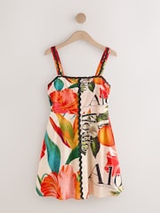 Red Tropical Print Mini Dress - Image 1 of 3